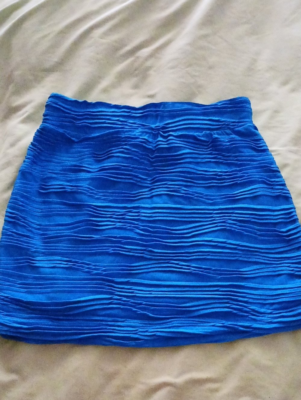 Sparkle & Fade Electric Blue Ruched Mini Skirt